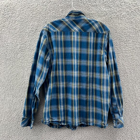 511 Tactical Concealment Covert Shirt Mens M Blue Plaid Flannel Snaps Hook Loop - Picture 2 of 11